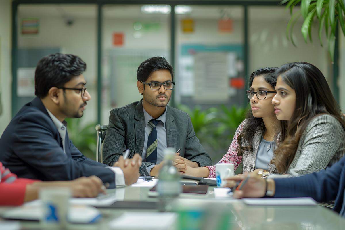 A team of professionals in a meeting at One93 Global Pathways